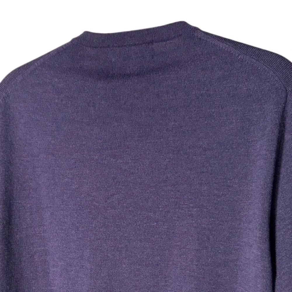 Brooks Brothers Extra Fine Italian Merino Lightweight Stretch V-Neck Size M Golf